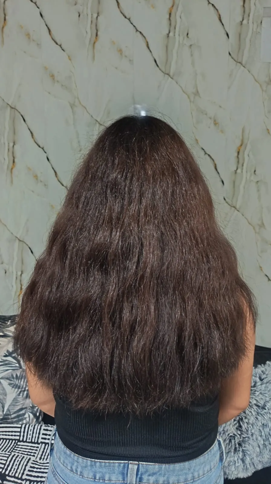 Estado inicial del cabello antes de la sesión